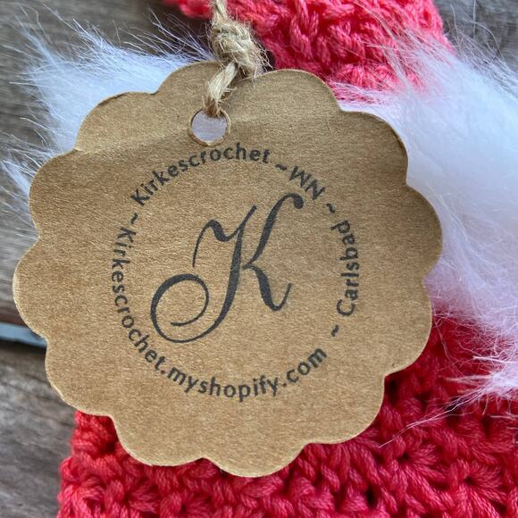 Kirkescrochet Girls Dress Pink Santa Tutu Christmas Crochet Dress Handmade NEW - Picture 5 of 5